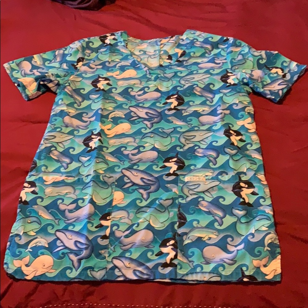 Whale Scrub Top